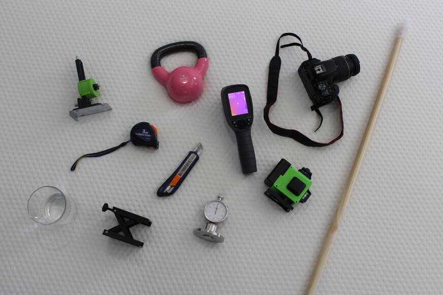 imagem de todos os equipamentos utilizados nos testes do airi sleeplab
